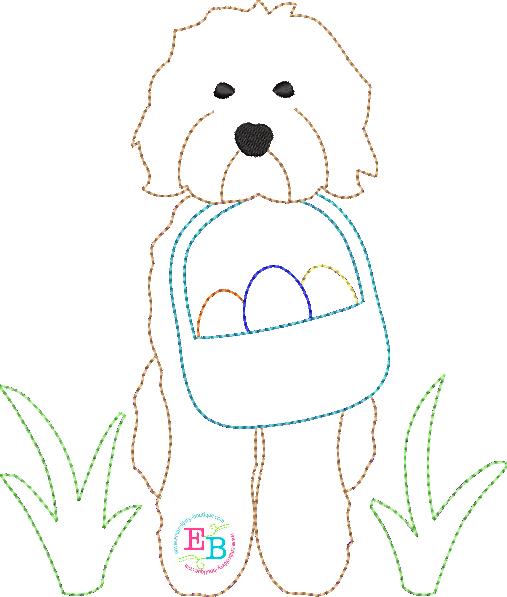 Easter Doodle Bean Stitch Applique, Applique