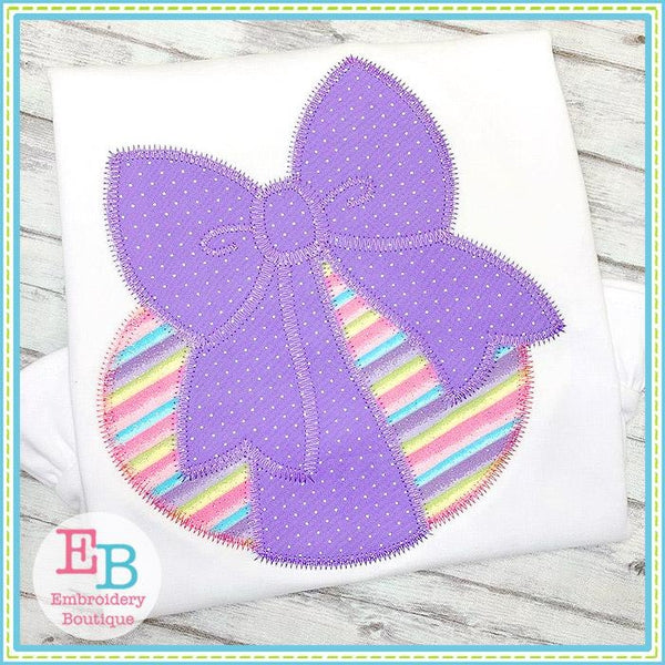 Bow Tied Egg Zigzag Applique, Applique, Embroidery Boutique