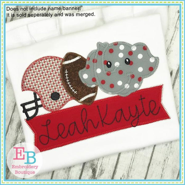 Elephant Helmet Applique, Applique