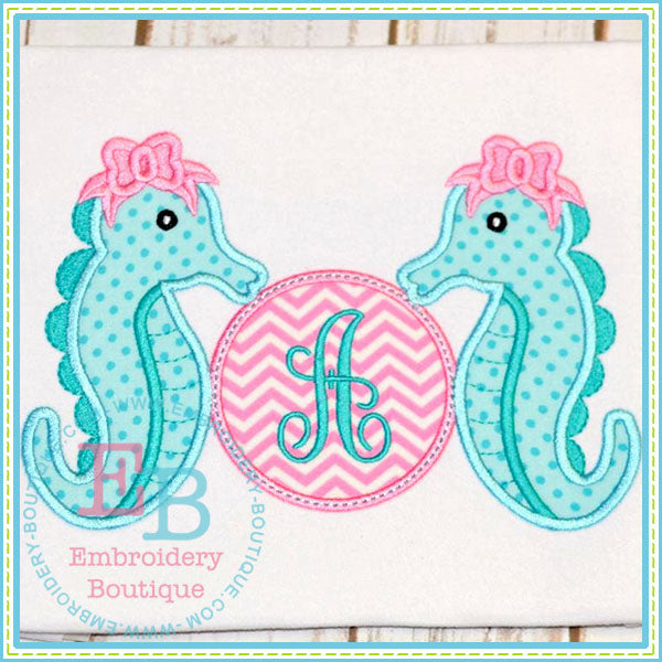 Monogram Sea Horses Applique, Applique