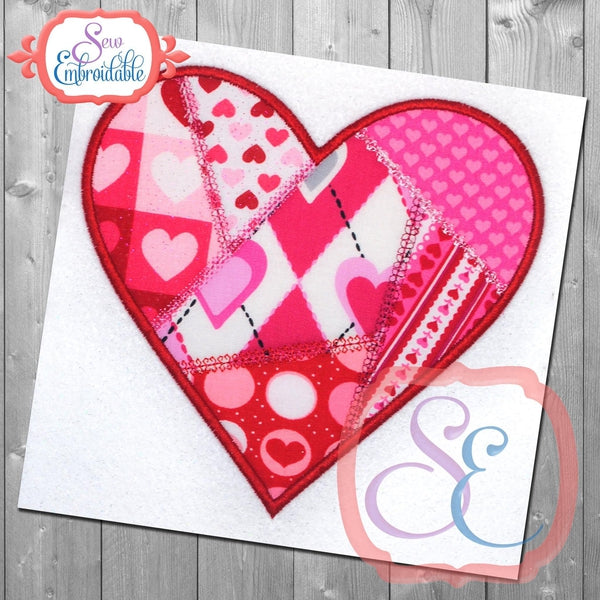 Patchwork Heart Applique, Applique