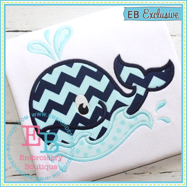 Whale Waves Applique, Applique