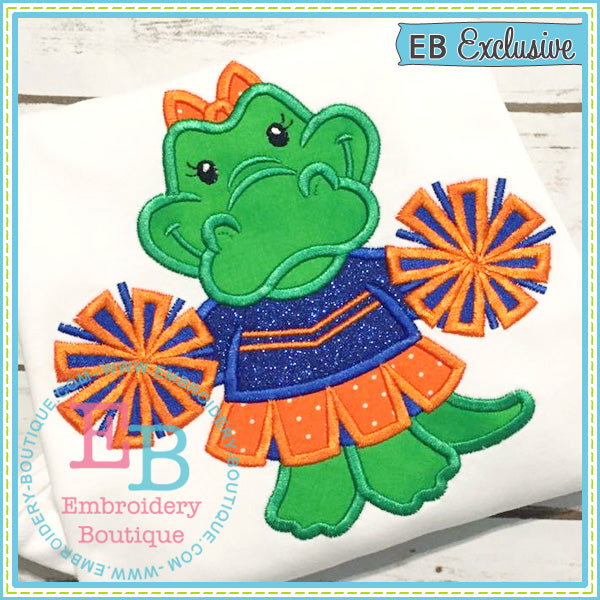 Girl Gator Mascot Applique, Applique