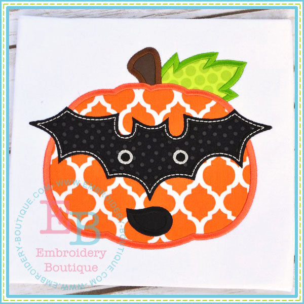 Bat Mask Pumpkin Applique, Applique