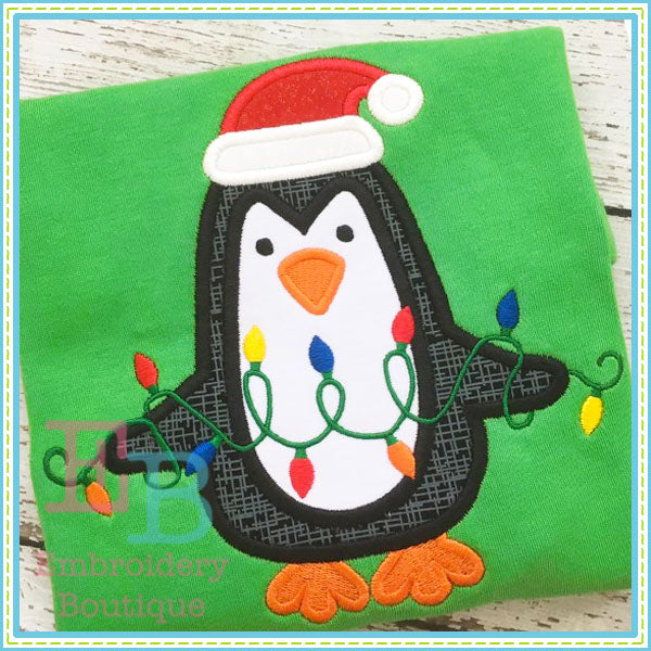 Penguin Lights Applique, Applique