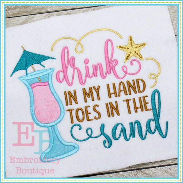 Drink In Hand Design, Applique