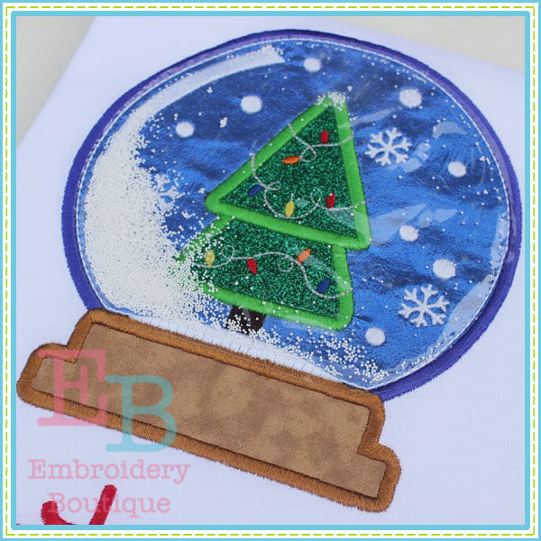 Tree Snow Globe Applique, Applique