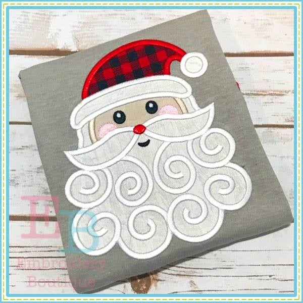 Swirly Beard Santa 2 Applique, Applique