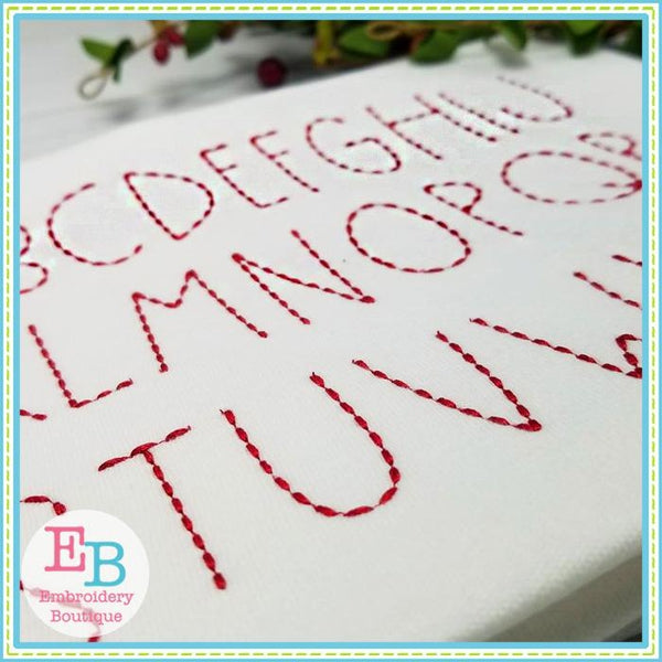 Farmhouse Dots Embroidery Font, Embroidery Font