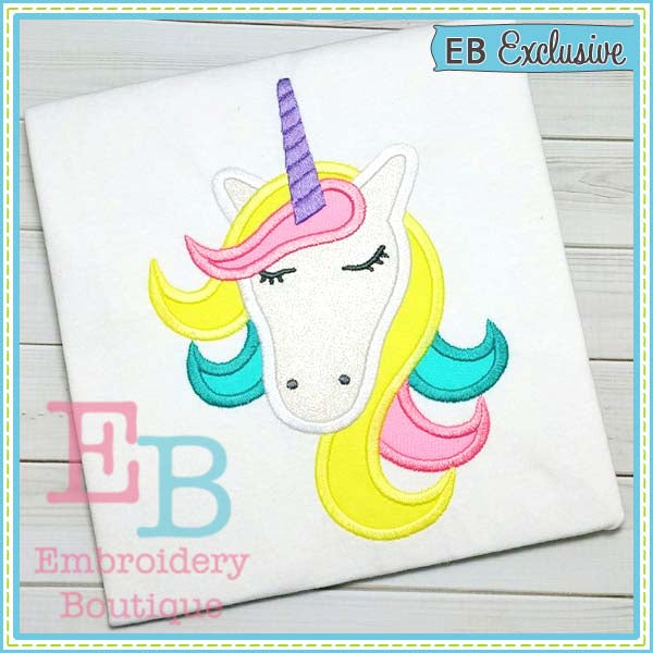 Unicorn Head Applique, Applique