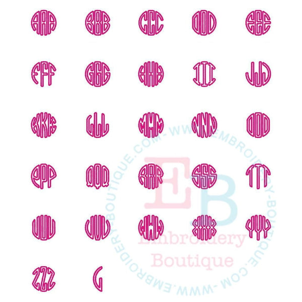 Dotted Circle Monogram Applique Alphabet, Applique Alphabet