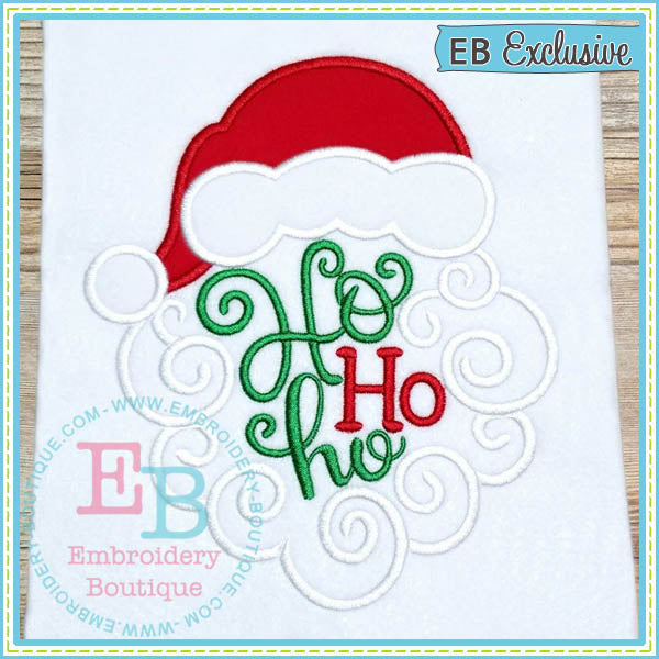 Ho Ho Ho Santa Applique, Applique