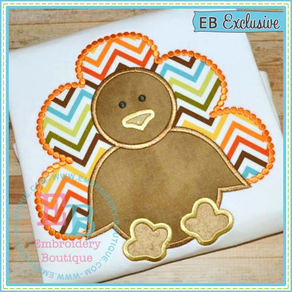 Dotted Simple Boy Turkey Applique, Applique