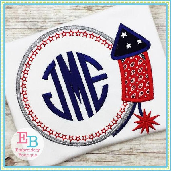 Firework Monogram Applique, Applique