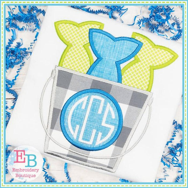 Fish Bucket Satin Applique, Applique