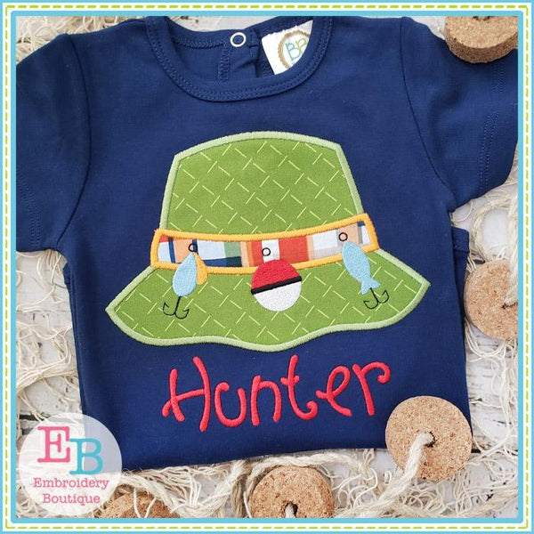 Fishing Hat Satin Applique, Applique