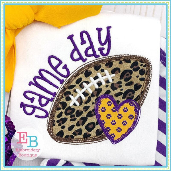 Game Day Heart Applique, Applique