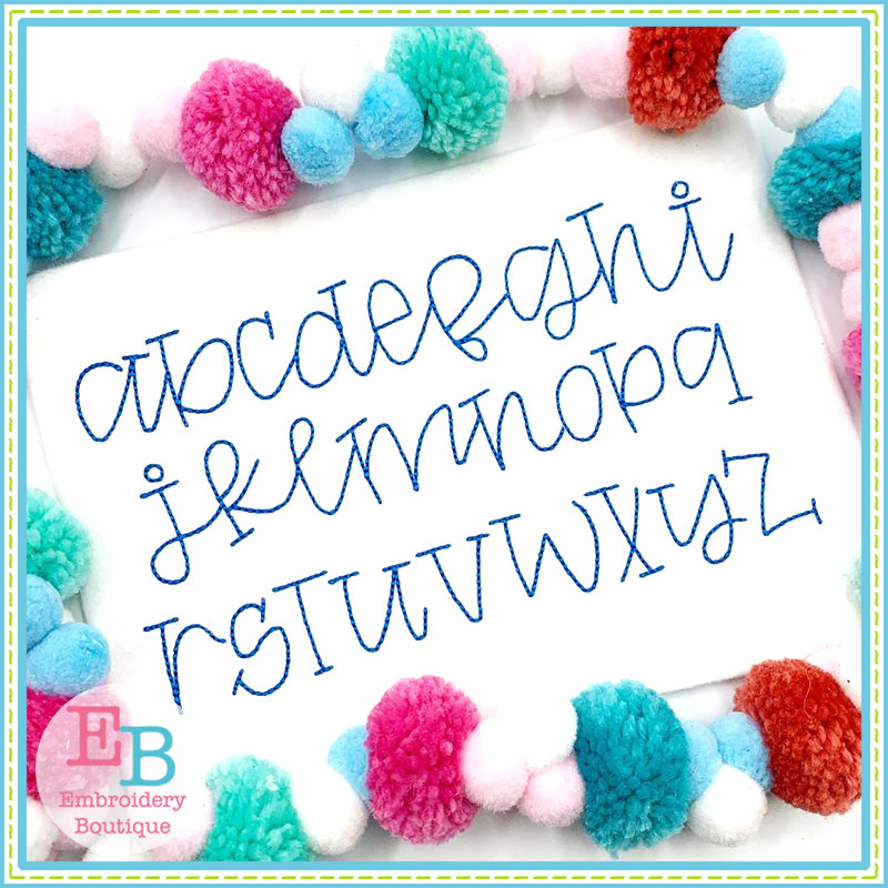Frisky Jam Bean Stitch Embroidery Font, Embroidery Font
