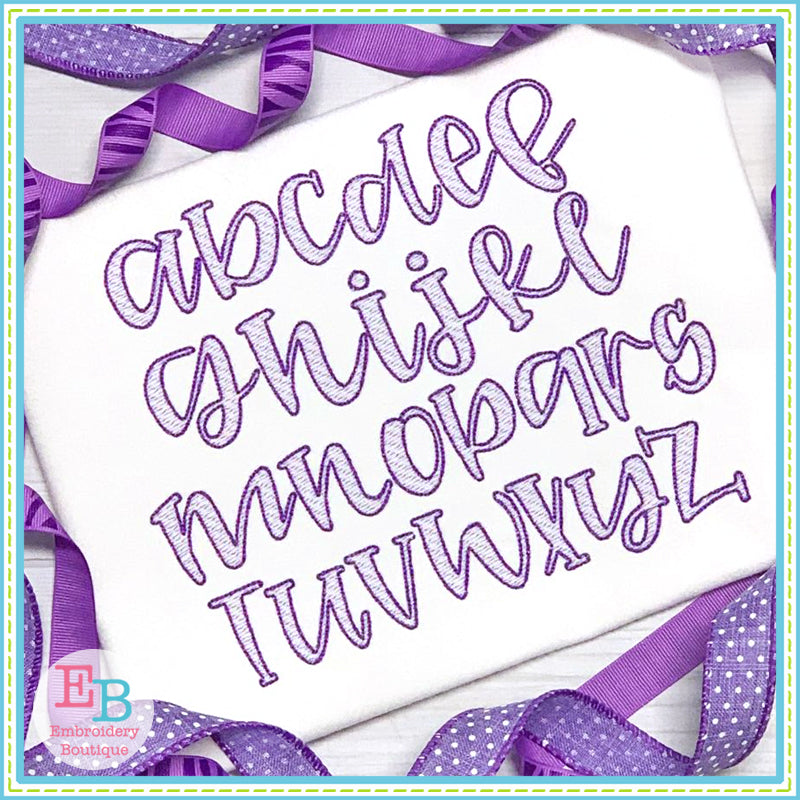 Frisky Jam Sketch Embroidery Font, Embroidery Font