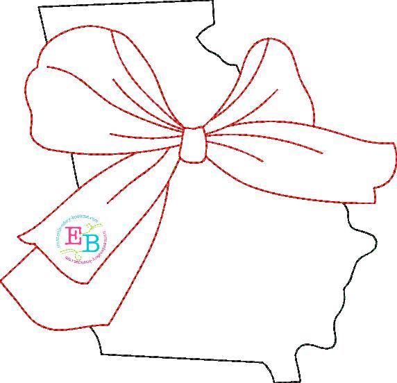 Big Bow Georgia Bean Stitch Applique, Applique