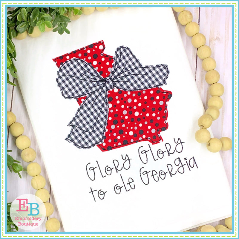 Big Bow Georgia Bean Stitch Applique, Applique