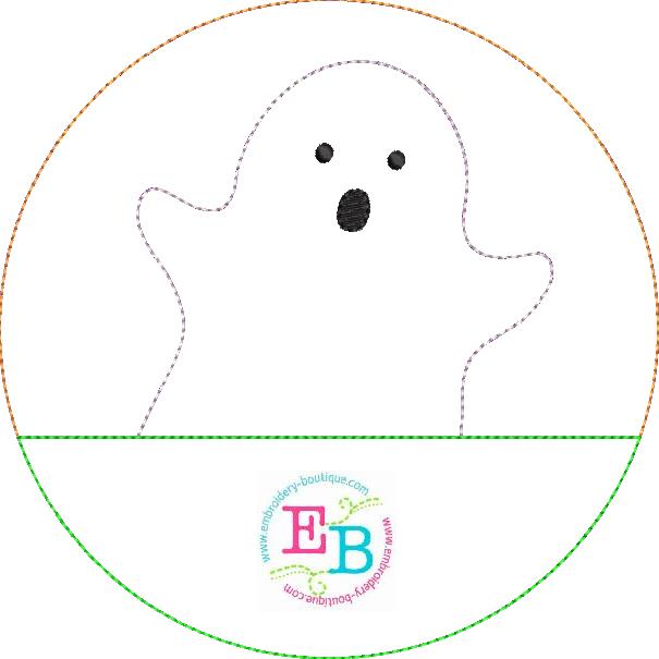 Ghost Circle Split Bean Stitch Applique, Applique
