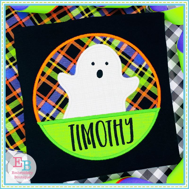 Ghost Circle Split Satin Stitch Applique, Applique