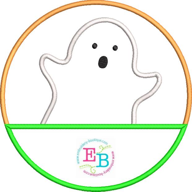 Ghost Circle Split Satin Stitch Applique, Applique