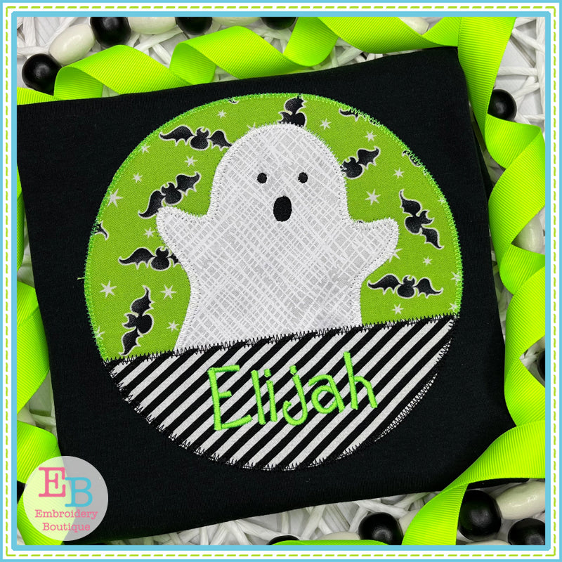 Ghost Circle Split Zigzag Stitch Applique, Applique