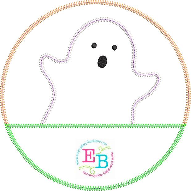 Ghost Circle Split Zigzag Stitch Applique, Applique