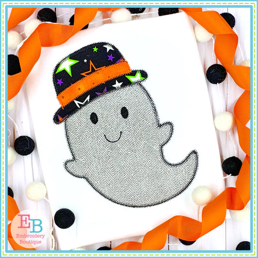 Ghost Hat Zigzag Stitch Applique, Applique