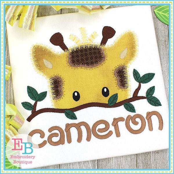 Giraffe Peeker Applique, Applique