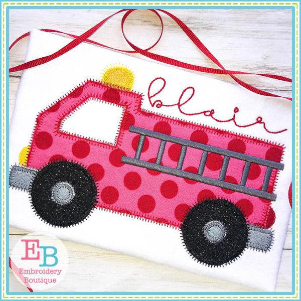 Fire Truck Zigzag Applique, Applique