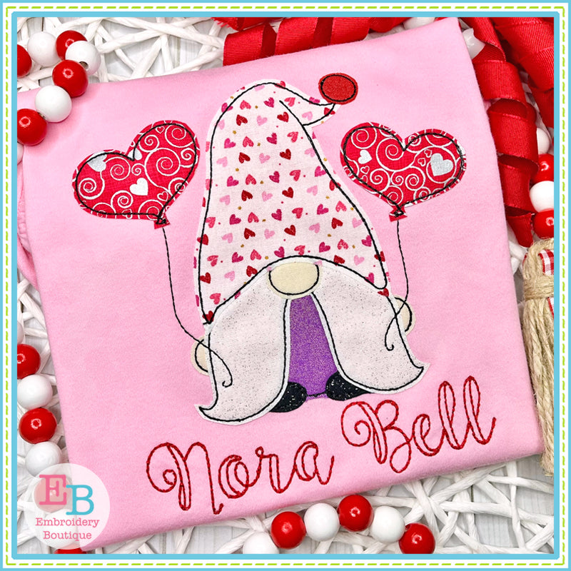 Gnome Balloons Bean Stitch Applique, Applique
