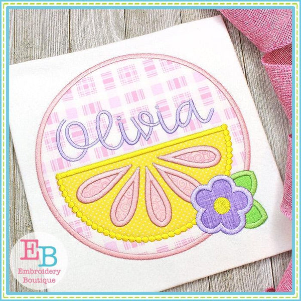 Lemon Circle Satin Applique, Applique