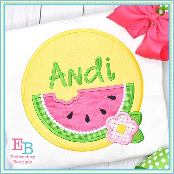 Watermelon Circle Satin Applique, Applique