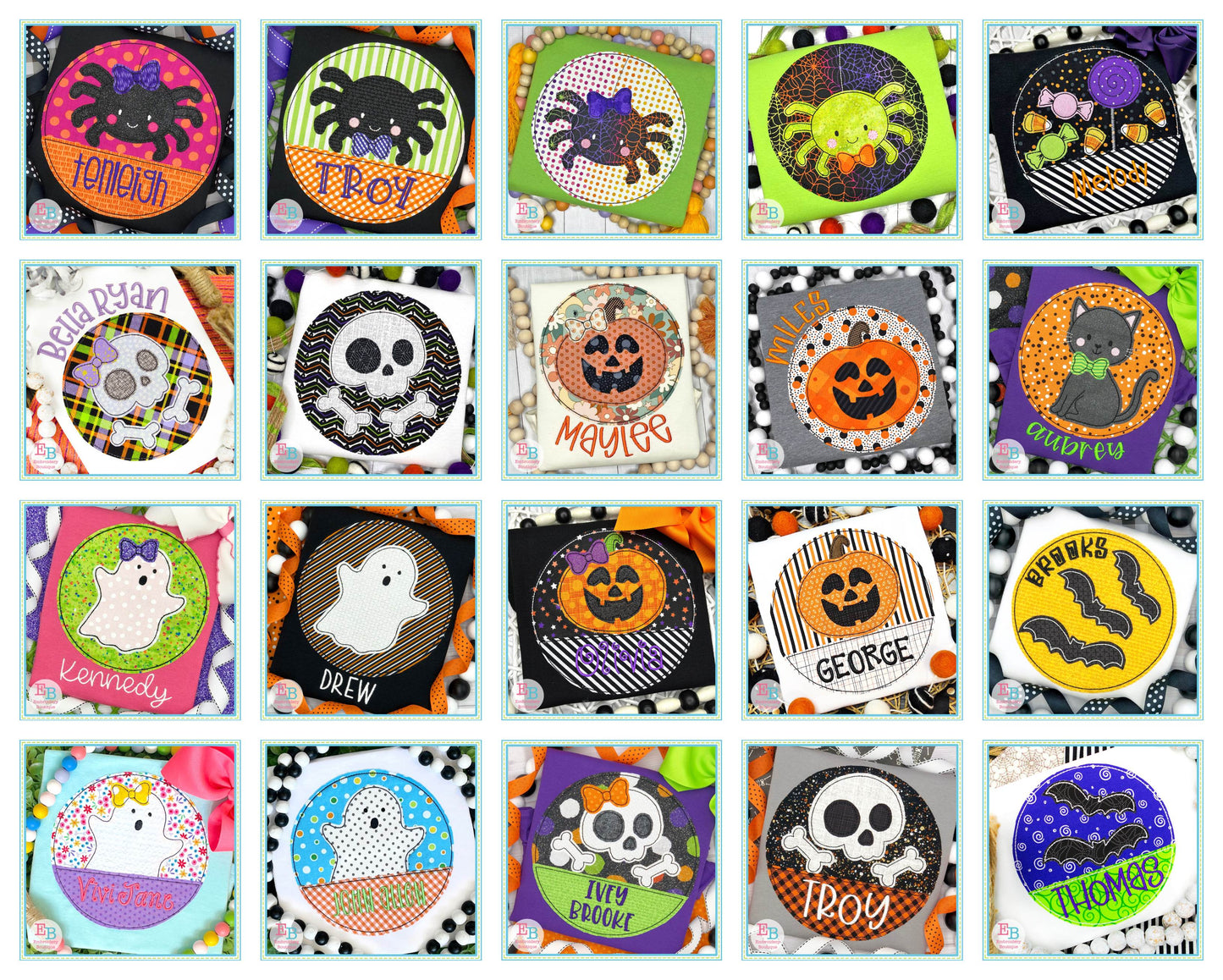 Bean Stitch Halloween Applique Bundle, Applique