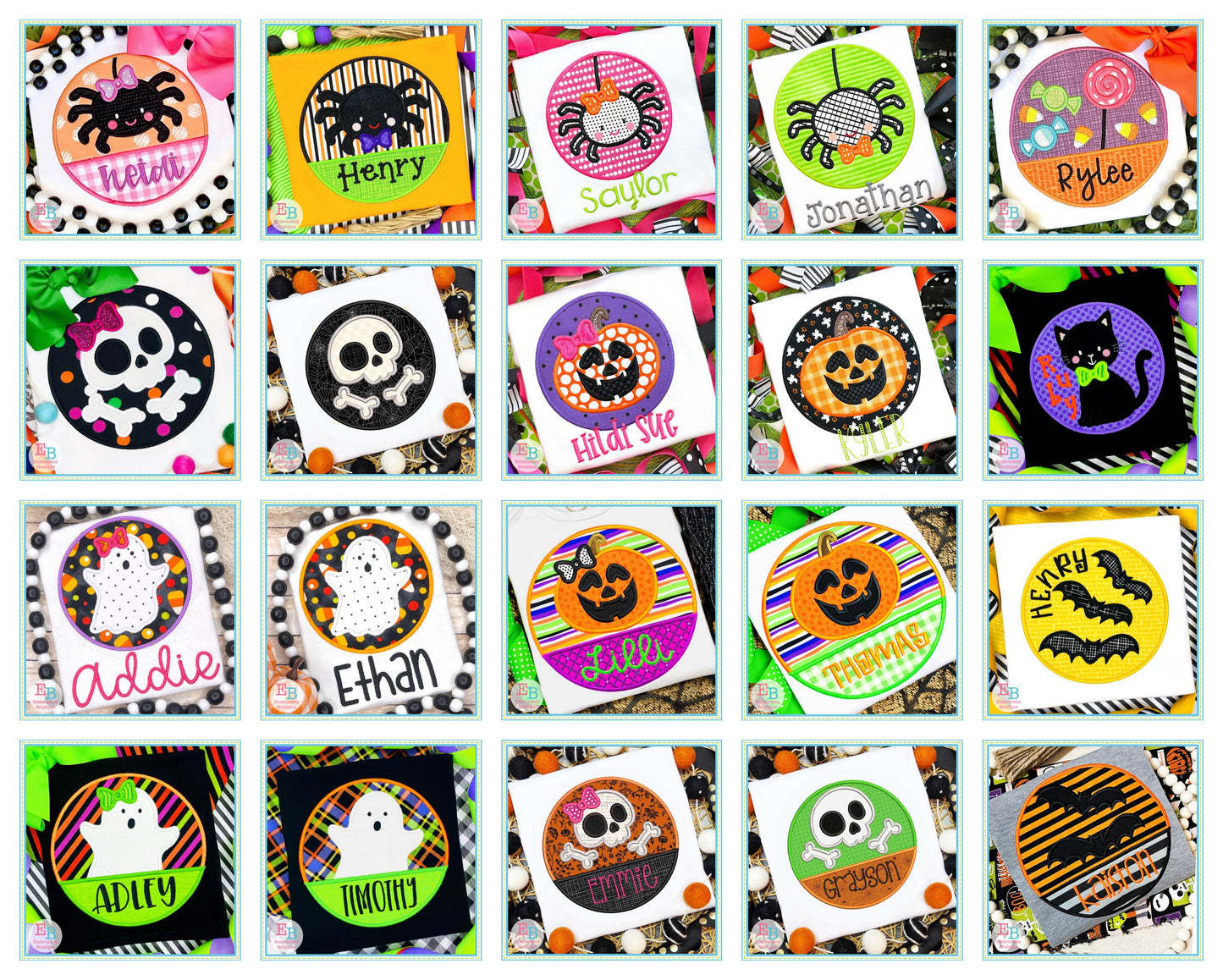 Satin Stitch Halloween Applique Bundle, Applique