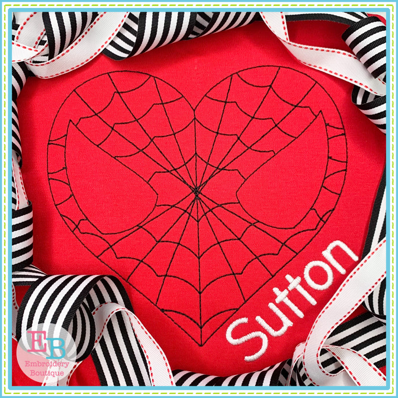 Heart Spidey Bean Stitch Applique, Applique