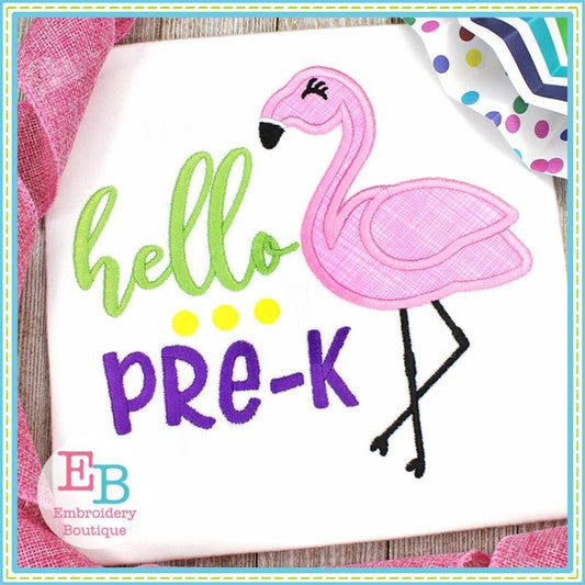 Hello Pre-K Applique, Applique