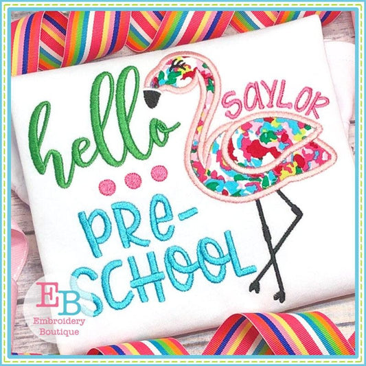 Hello Preschool Applique, Applique