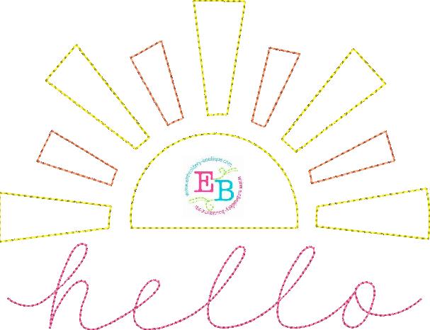 Hello Sunshine Bean Stitch Applique, Applique