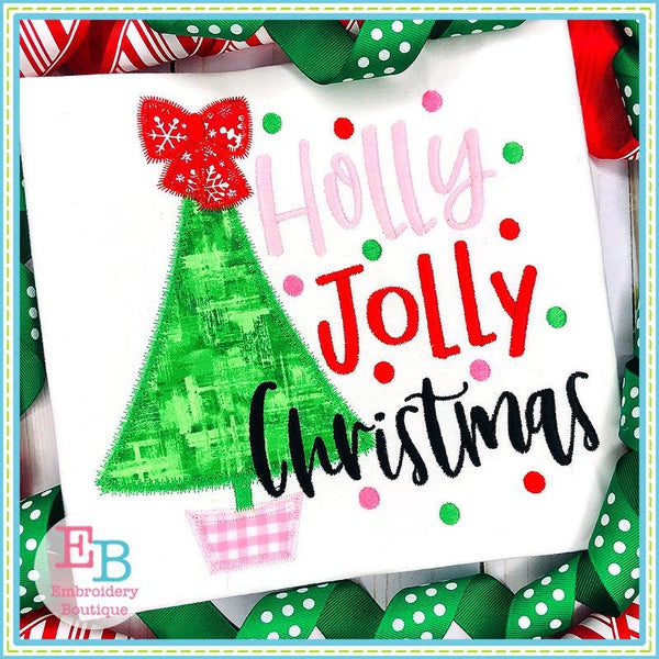 Holly Jolly Christmas Applique, Applique