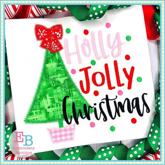 Holly Jolly Christmas Applique, Applique