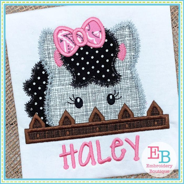 Horse Girl Peeker Applique, Applique
