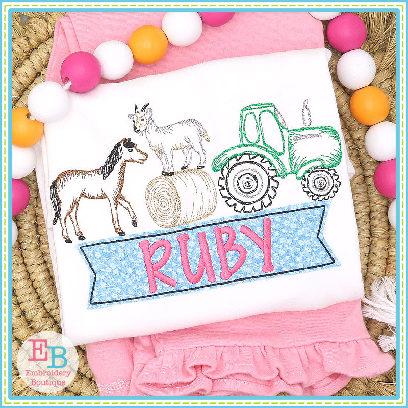 Farm Sketches Embroidery Design Set, Embroidery