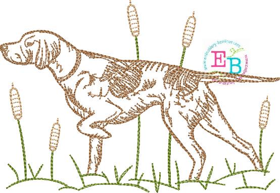 Hunting Dog Embroidery Design, Embroidery
