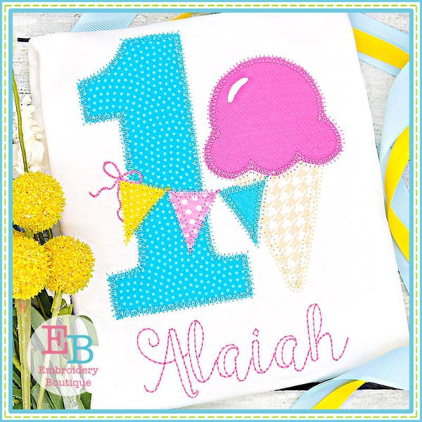 Ice Cream Applique Numbers, Applique Number Set