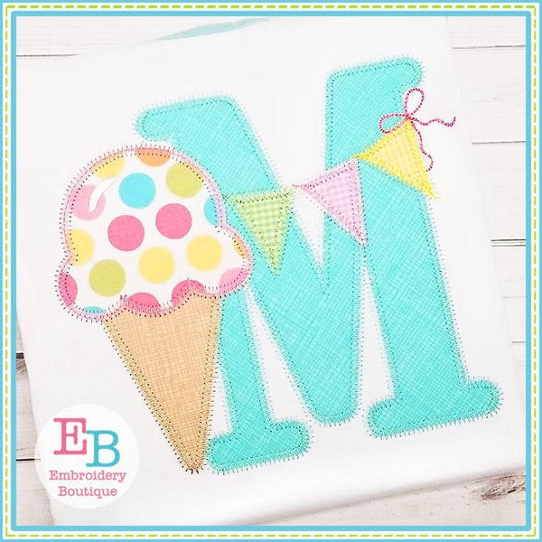 Ice Cream Applique Alphabet, Applique Alphabet