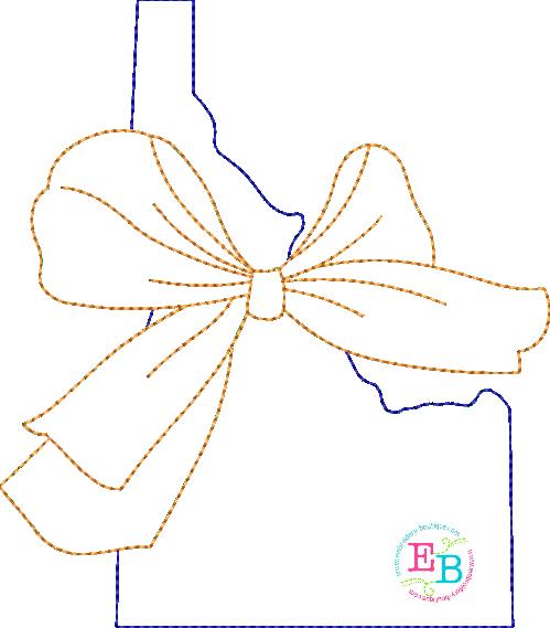 Big Bow Idaho Bean Stitch Applique, Applique